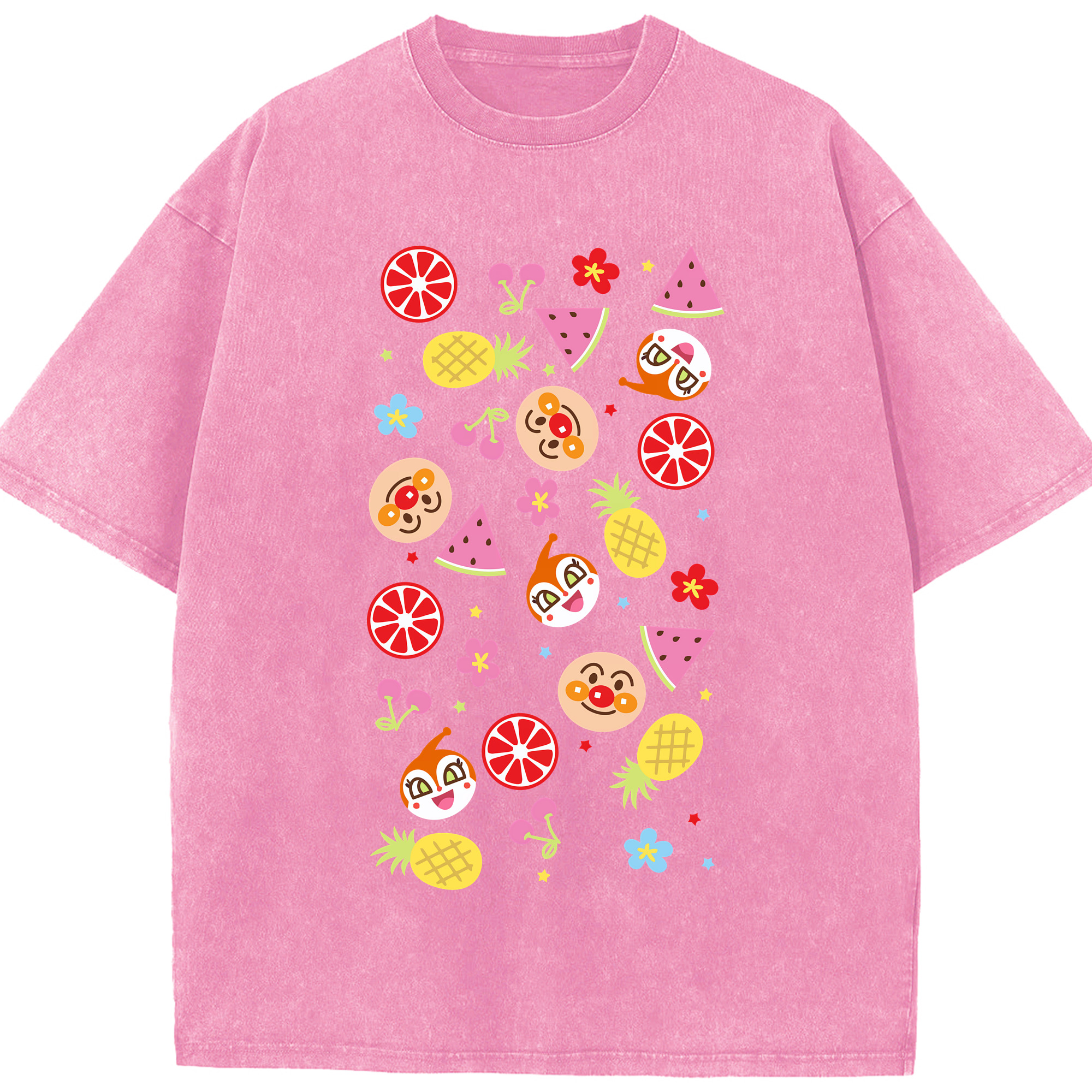 （画像用） アンパンマン Anpanman 綿100% ヴィンテージ風 半袖Tシャツ（フロントプリント）